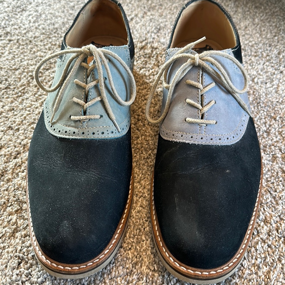 Two-Tone Blue Suede Leather Shoes